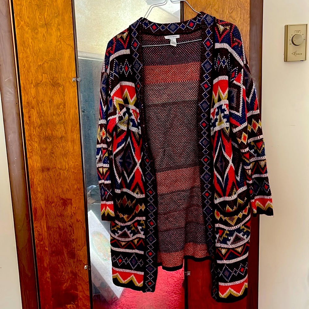 Used vintage aztec cardigan forever 21